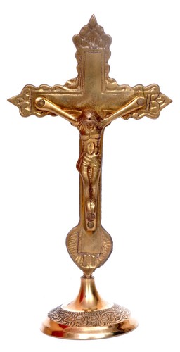 Hashcart brass crucifix cross - brass,